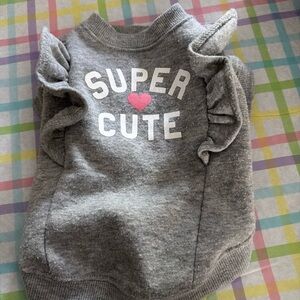 Gray Ruffle Sleeve Dog Sweatshirt - SUPER CUTE